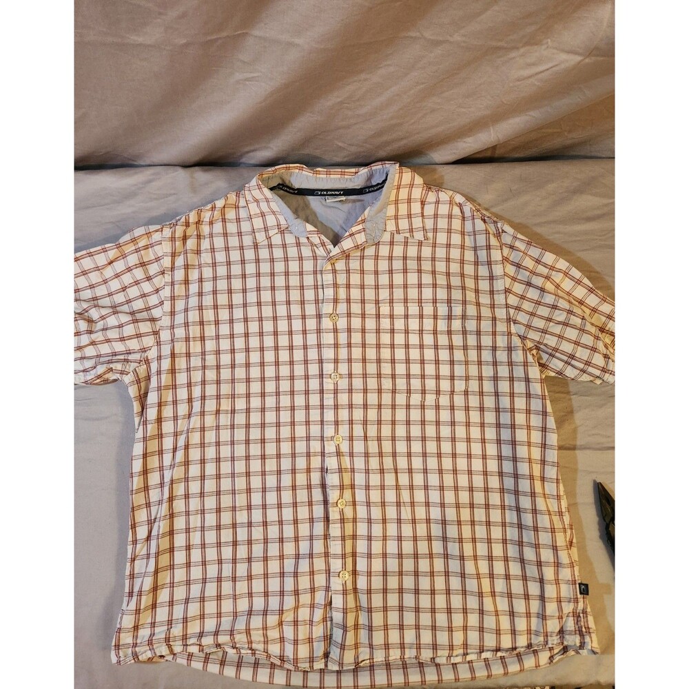Old Navy Shirt, Men's Size XL, Red White, Plaid, Button Up